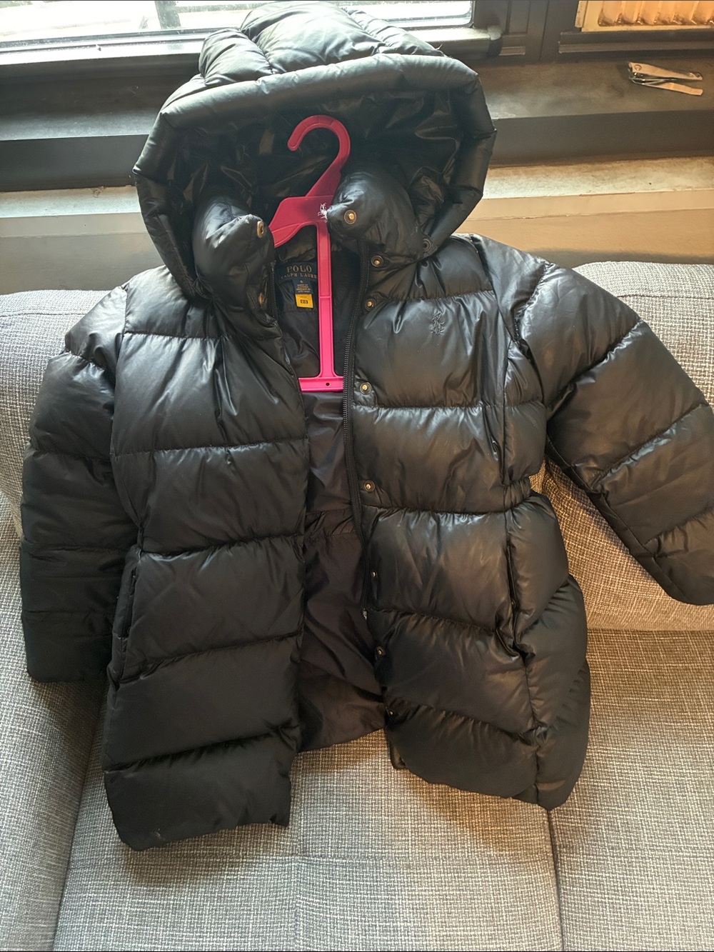 Polo by Ralph Lauren Black Hooded Kids Puffer Coat